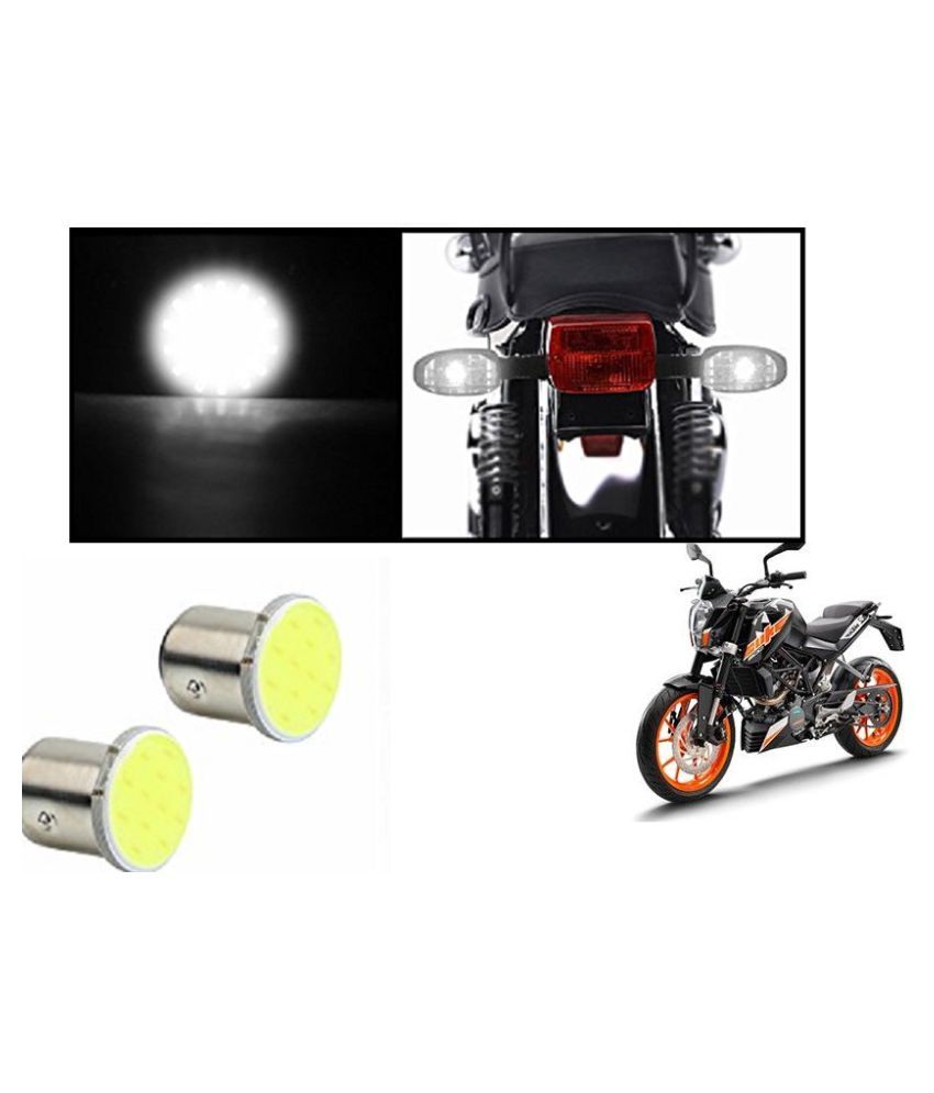 Autonity Bike Turn Indicator LED COB Bulbs WHITE Set Of 2 for KTM 200