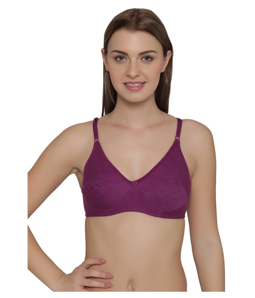     			Clovia Poly Cotton Non Padded Women's Shaping Bra ( Purple )