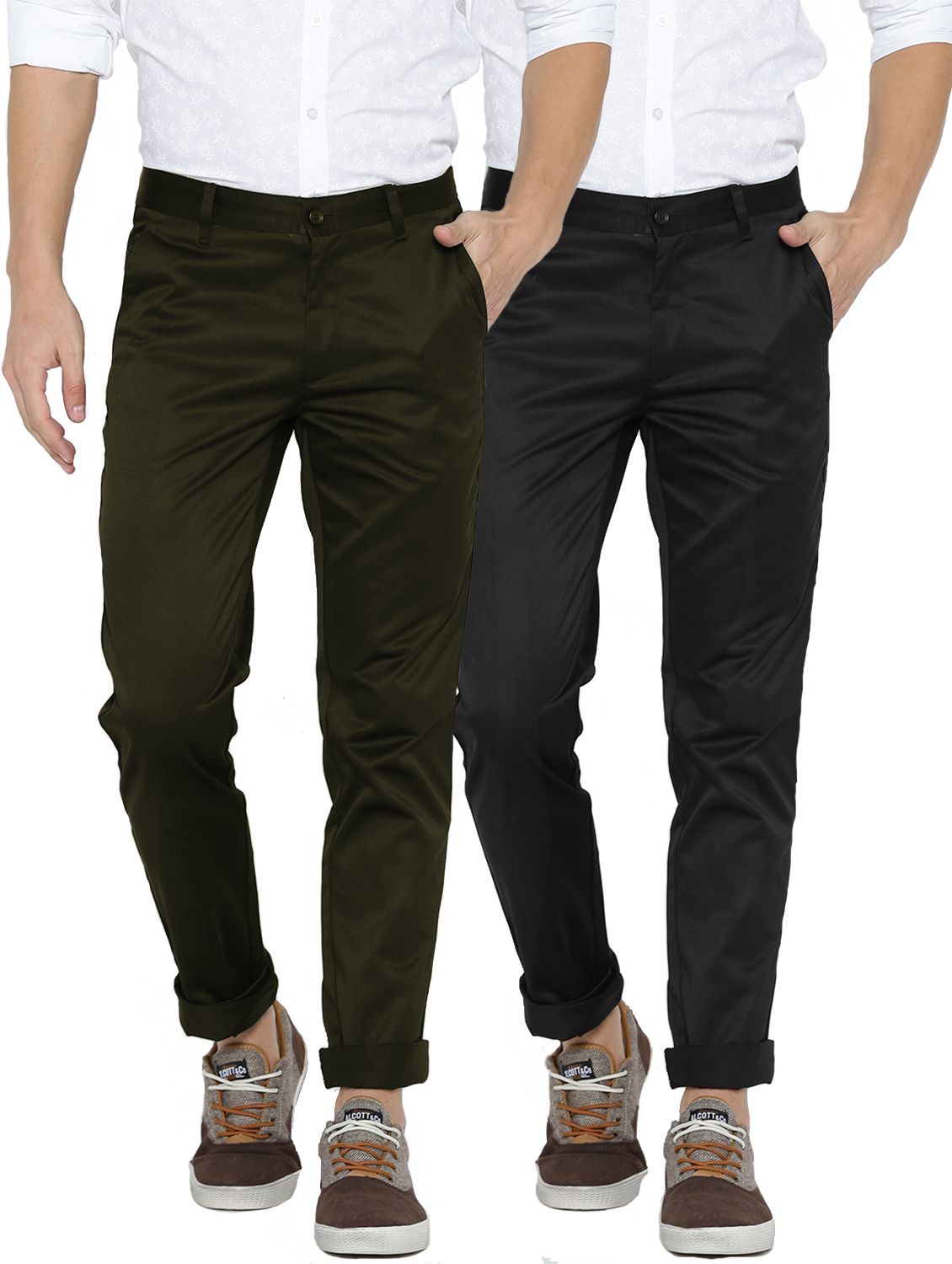 Van Galis Multicolored Regular -Fit Flat Trousers - Buy Van Galis