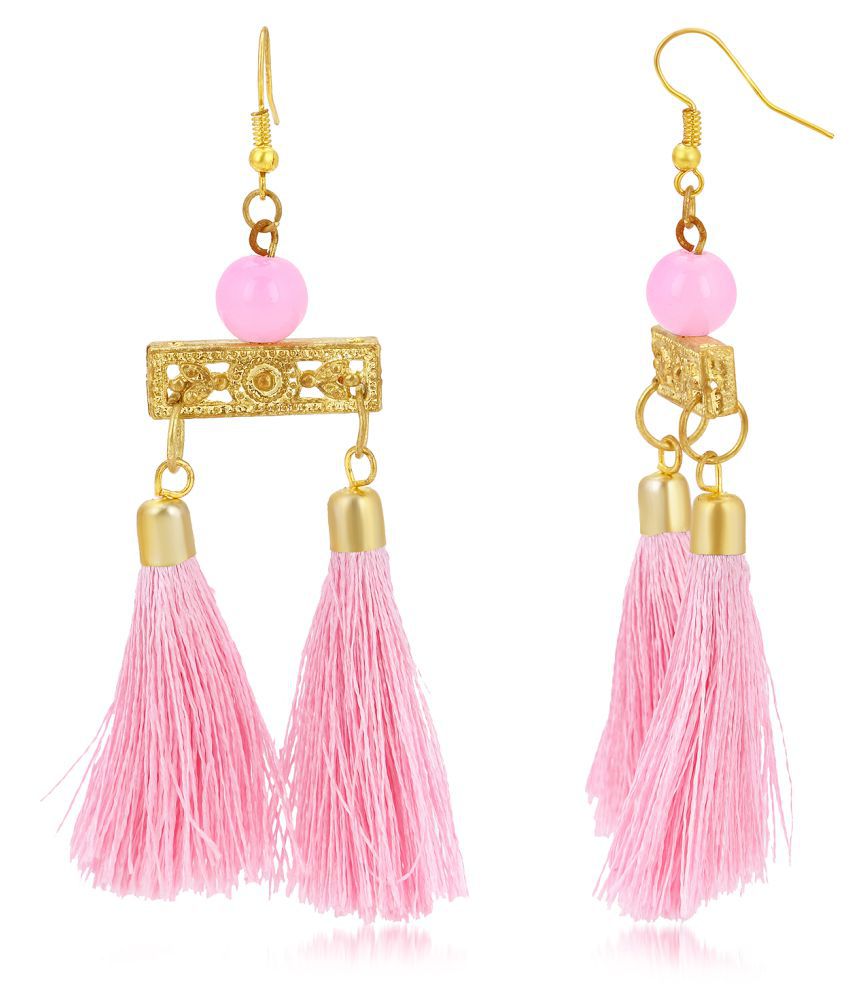     			Sukkhi Exotice Pink Tassel Earring for women