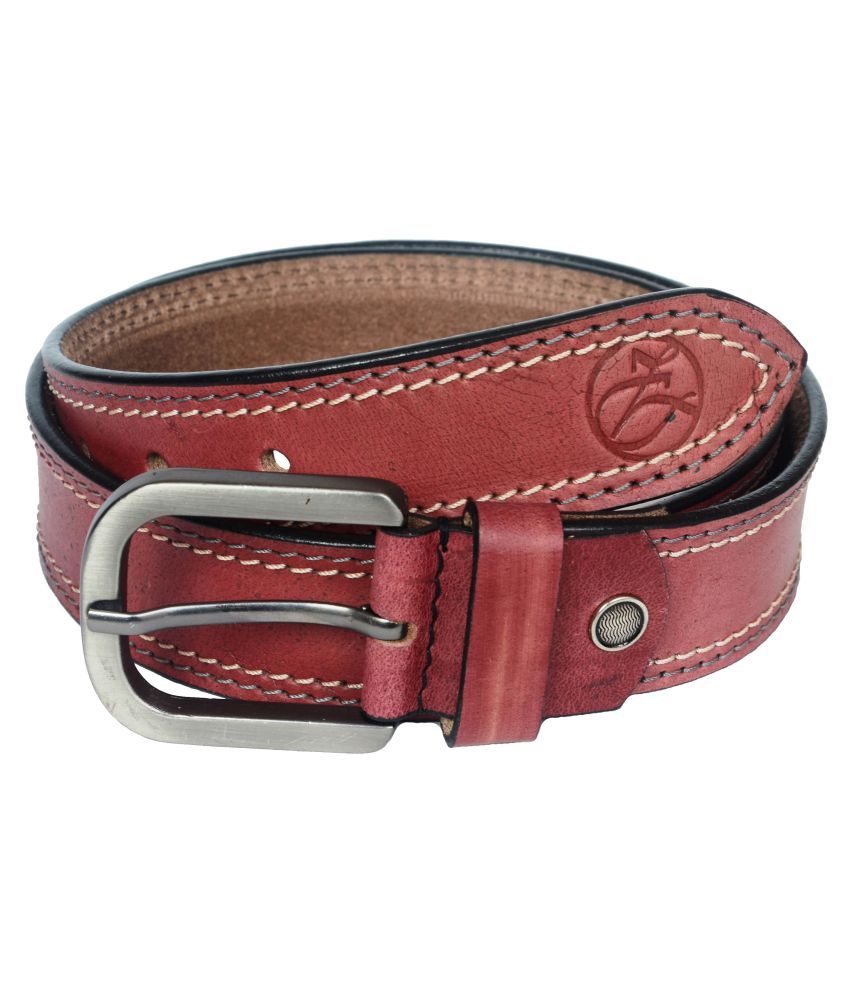 Czar Enterprises Maroon Leather Casual Belts: Buy Online at Low Price ...