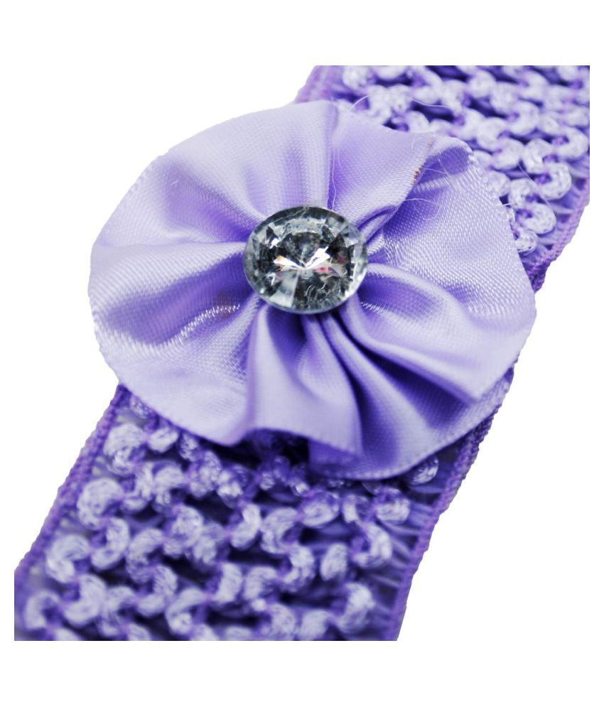 Crochet Cutwork Flower Baby Headband ( Pink , White , Purple ) 3 Pcs