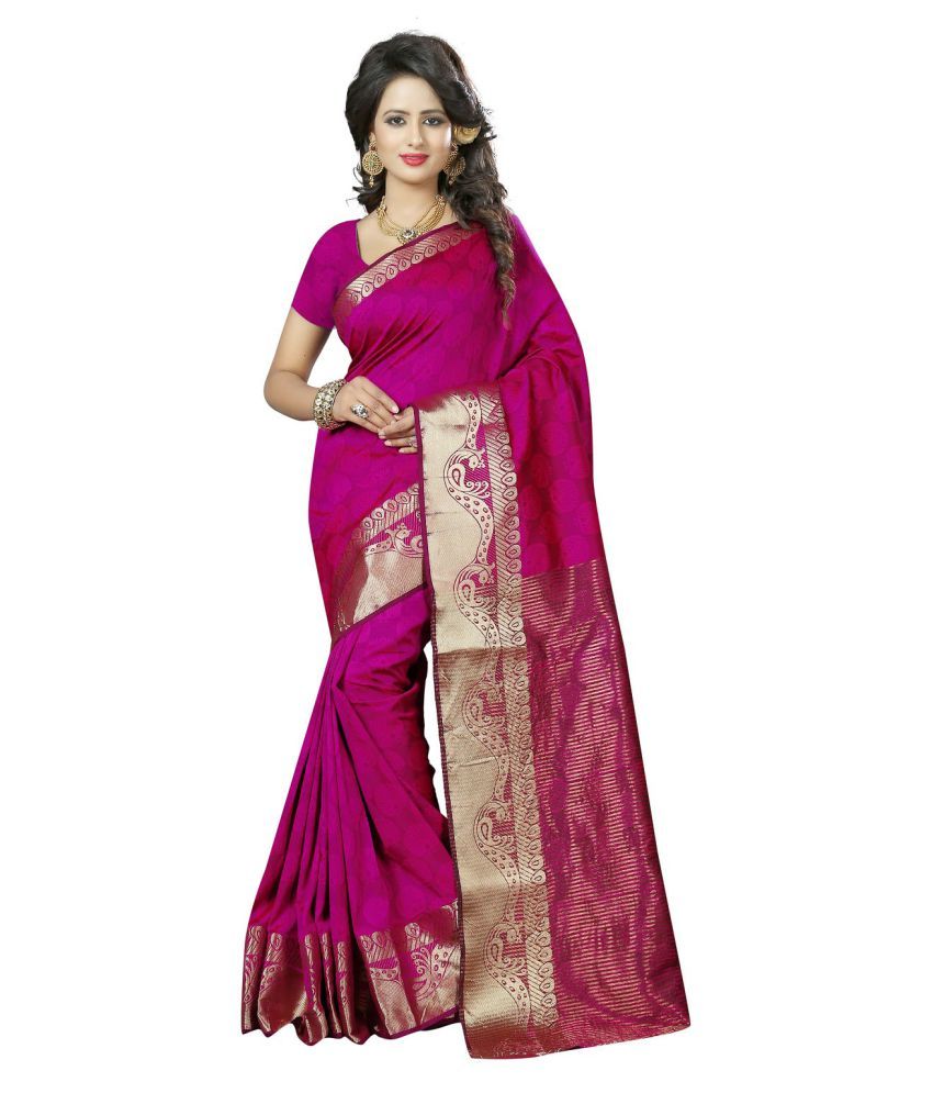 Shoppy Villa Multicoloured Cotton Silk Saree - Buy Shoppy Villa ...