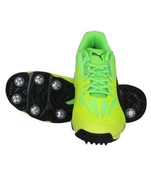 puma evospeed cricket shoes green