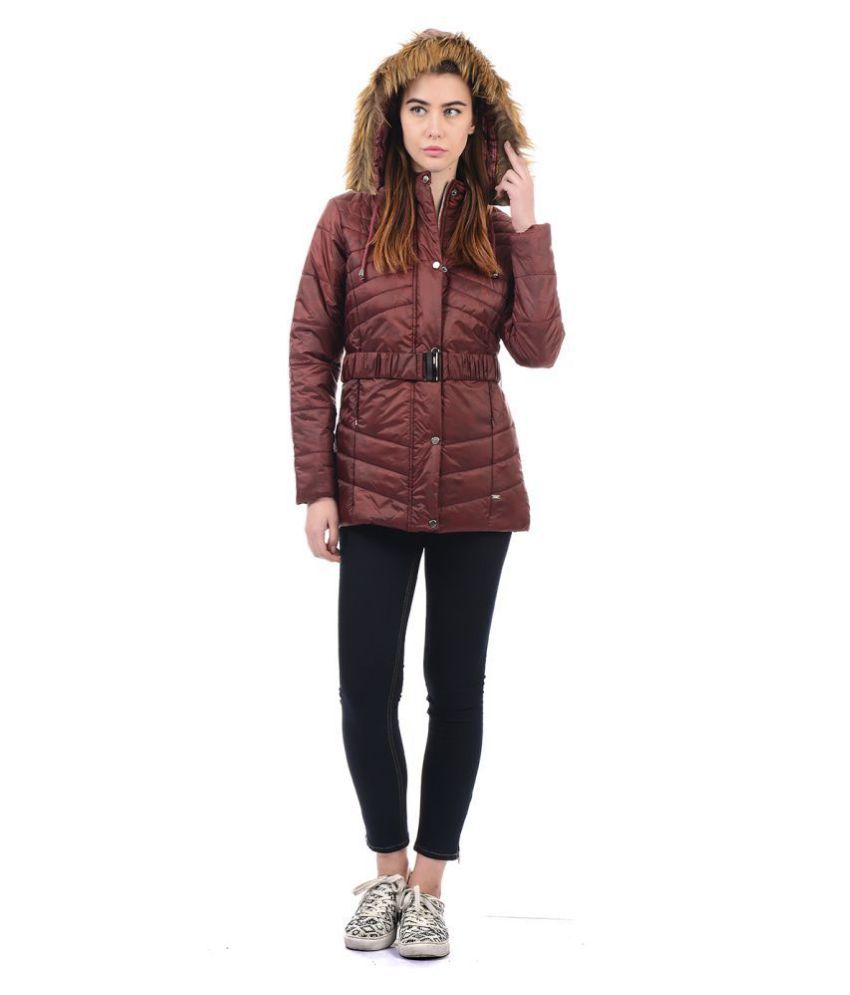 maroon parka jacket