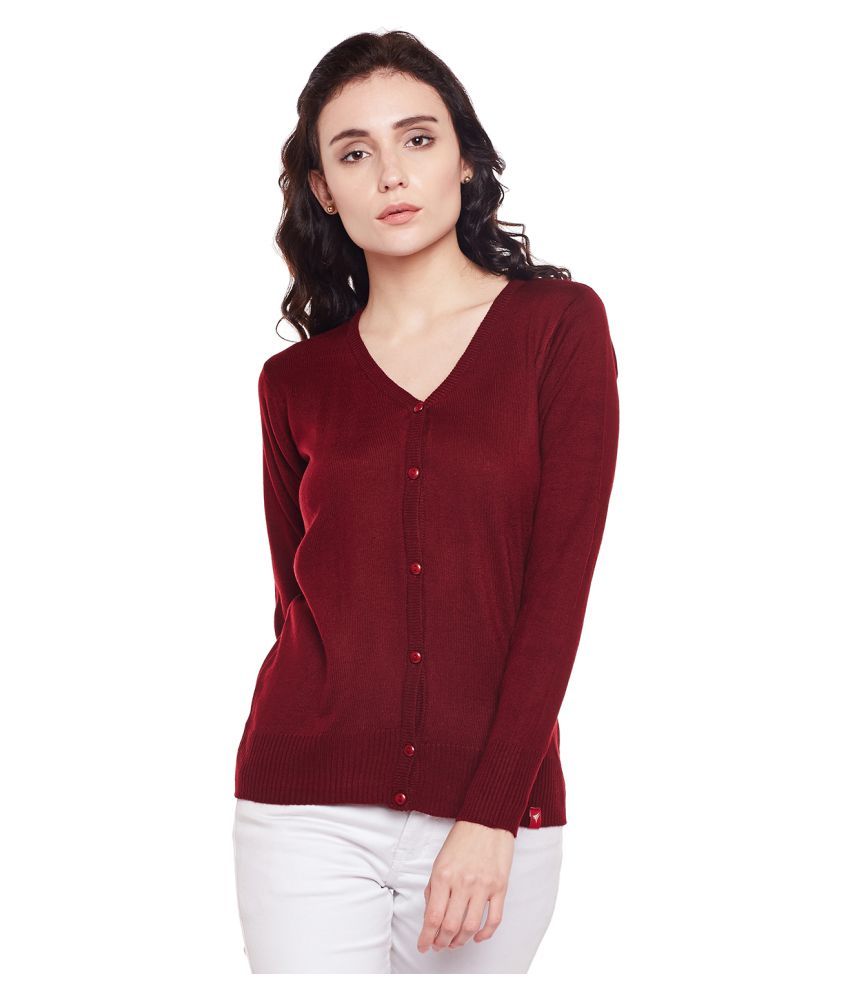 Buy Neva Acrylic Maroon Cardigans Dress Online at Best Prices in India ...