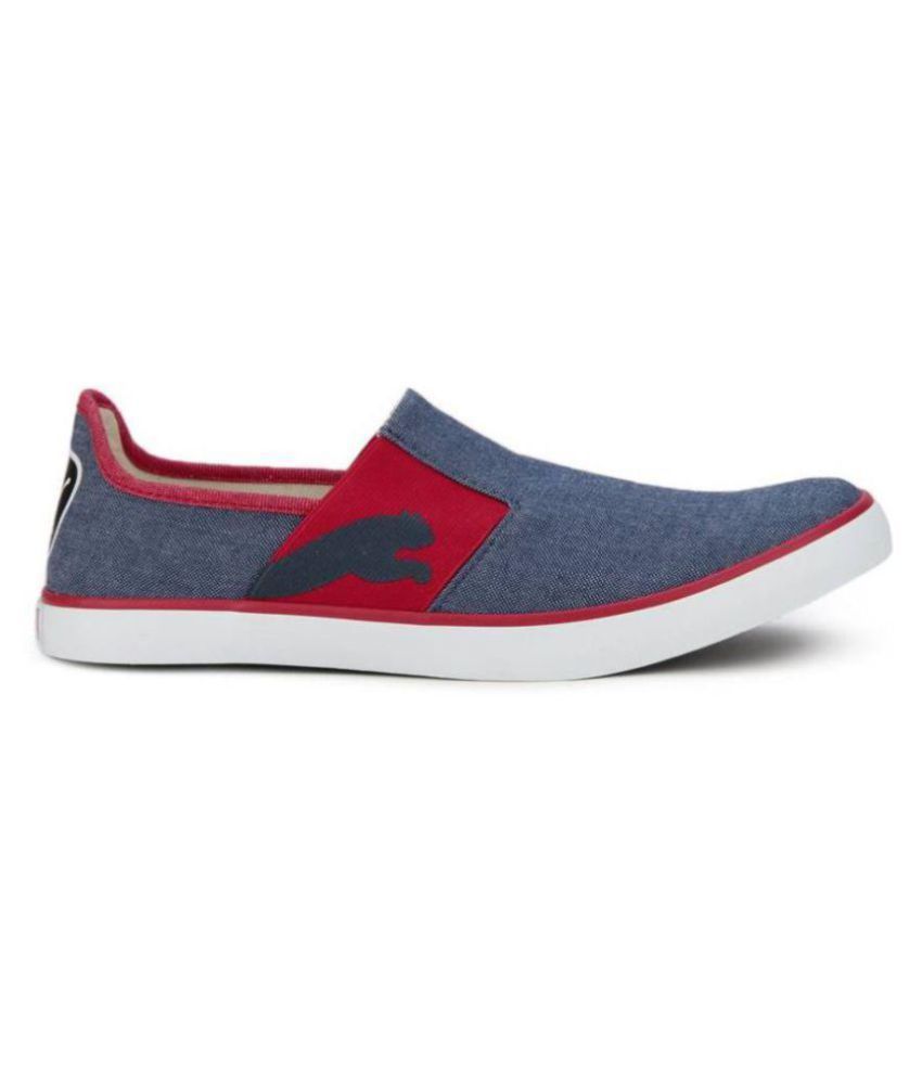 puma lazy slip on blue