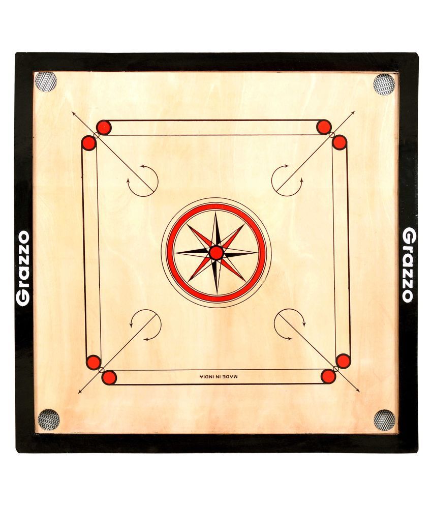 Grazzo Large Size Carrom Board 74x74 cm playing area Assam Plywood board  Hard wood borders - Buy Grazzo Large Size Carrom Board 74x74 cm playing  area Assam Plywood board Hard wood borders