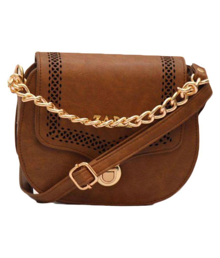 Classic Fashion Brown Faux Leather Sling Bag - Buy Classic Fashion ...
