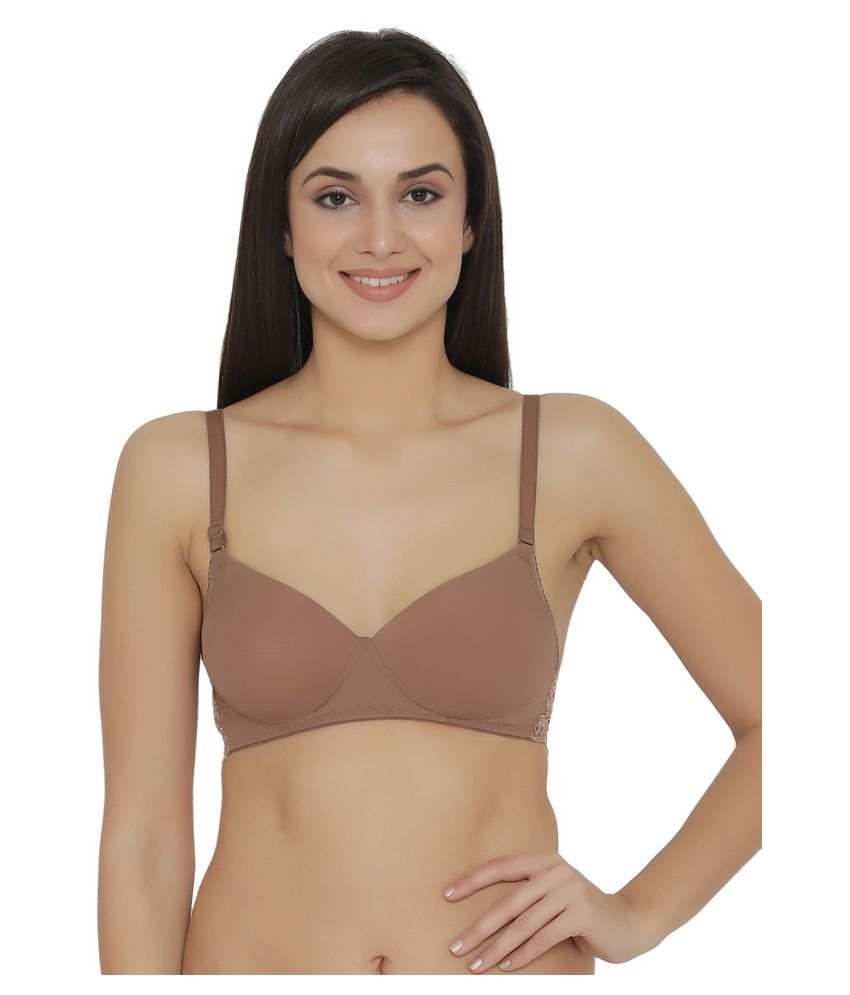     			Clovia Nylon T-Shirt Bra - Brown