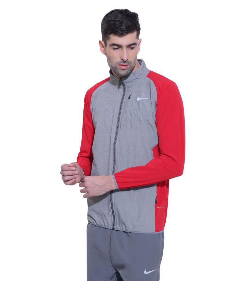 nike grey polyester terry jacket