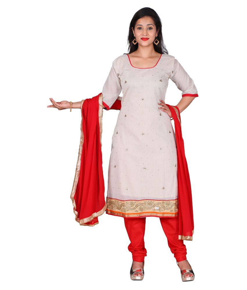 The Chennai Silks Off White Cotton Dress Material Buy The Chennai