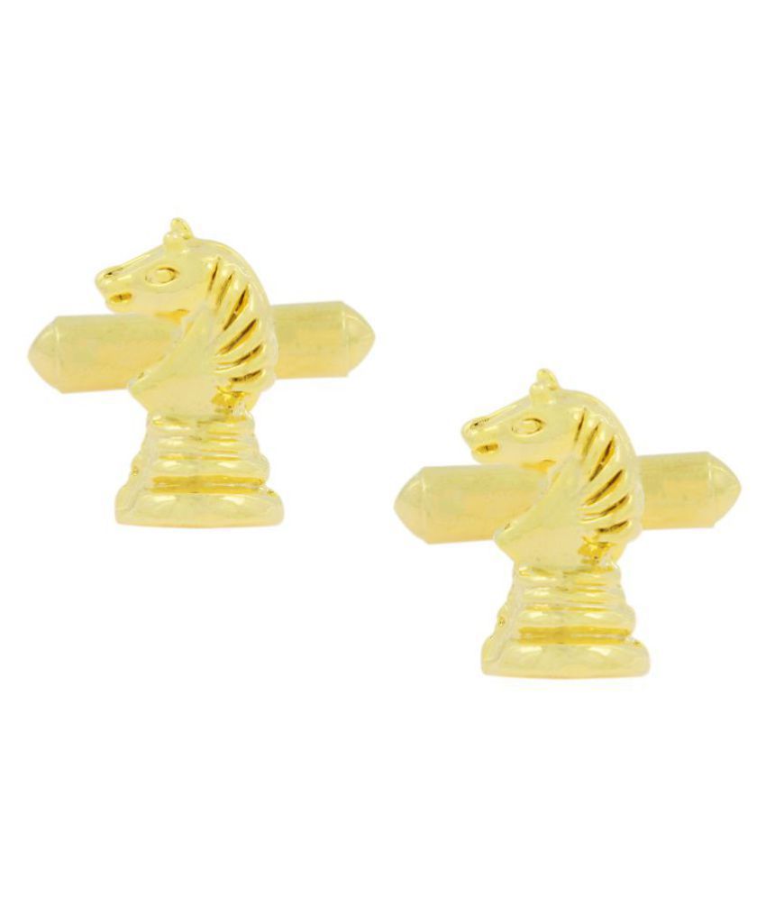    			The Jewelbox Formal Shirt Chess Horse Stallion 18K Gold Plated Cufflinks Pair Boys Men Gift Box