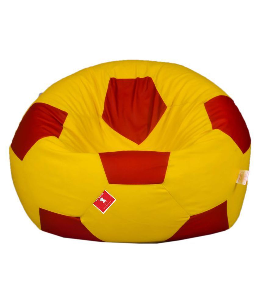 Comfy Bean Bags Football Bag Size Xl Filled With Beans Filler Yellow Red