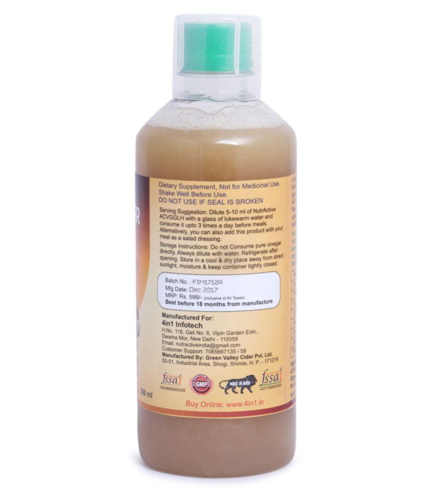 NutrActive ACV+Ginger+Garlic+Lemon+Honey Dressing 500 g Buy NutrActive