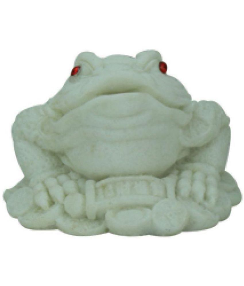     			Raman Collection Feng Shui Frog White Marble Figurines