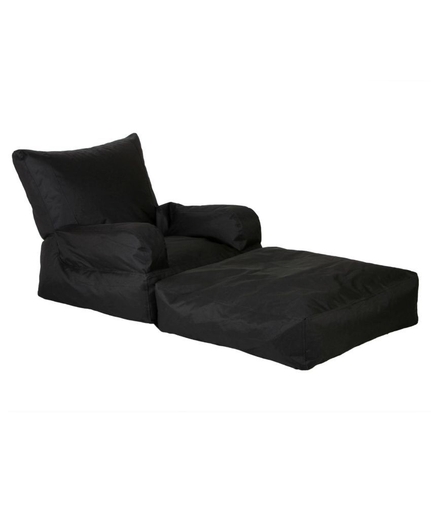 Comfy Bean Bags Foldable Lounger Bag For Outdoors Size Xl Filled With Beans Filler Black