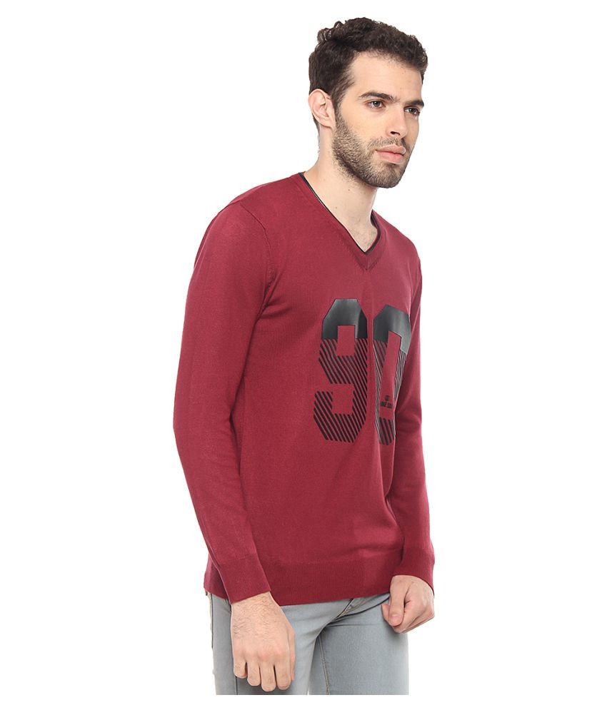 sweater polos maroon