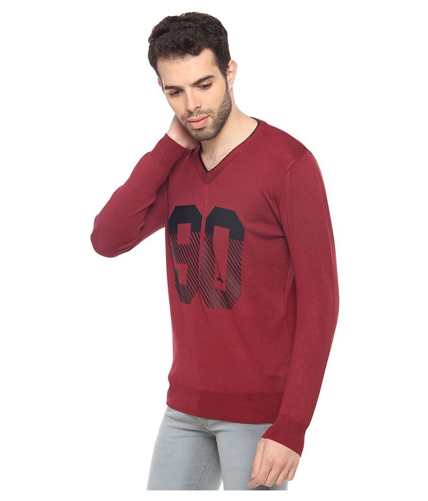 sweater polos maroon