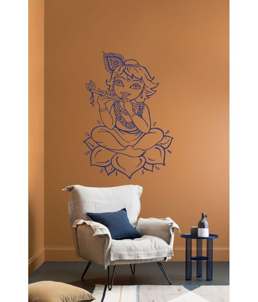     			Decor Villa Lord krishna with lotus Religious & Inspirational Religious & Inspirational PVC Sticker