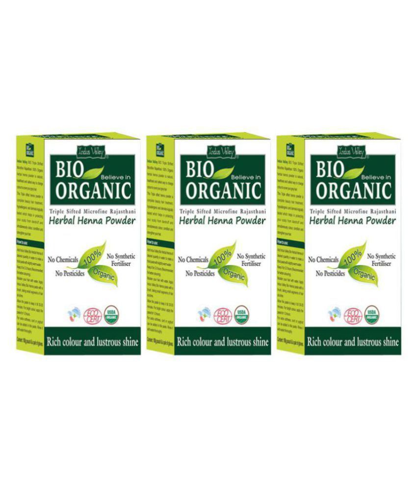     			Indus Valley Set of 3- Bio Organic Herbal Henna Powder (300 g)
