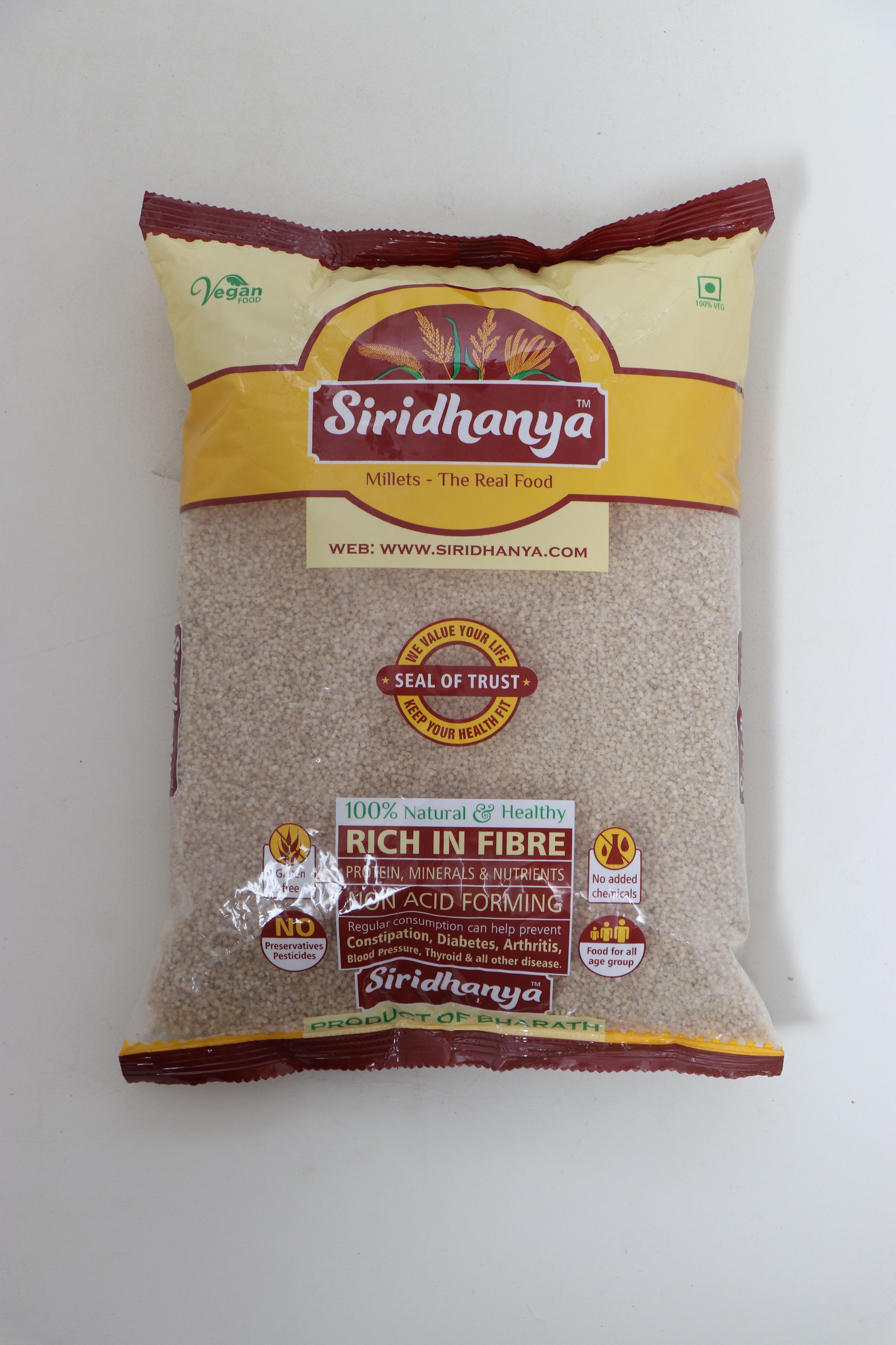 SIRIDHANYA Polished BARNYARD/OODALU MILLET Rice 1 kg Pack of 3: Buy