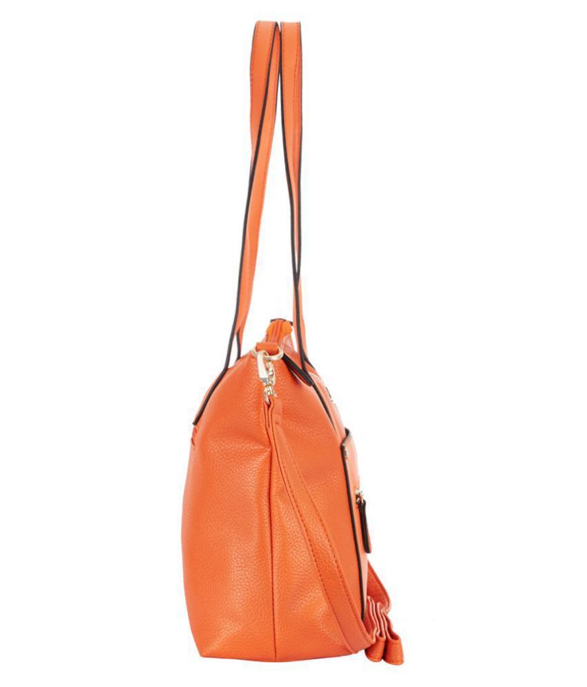 neon orange shoulder bag