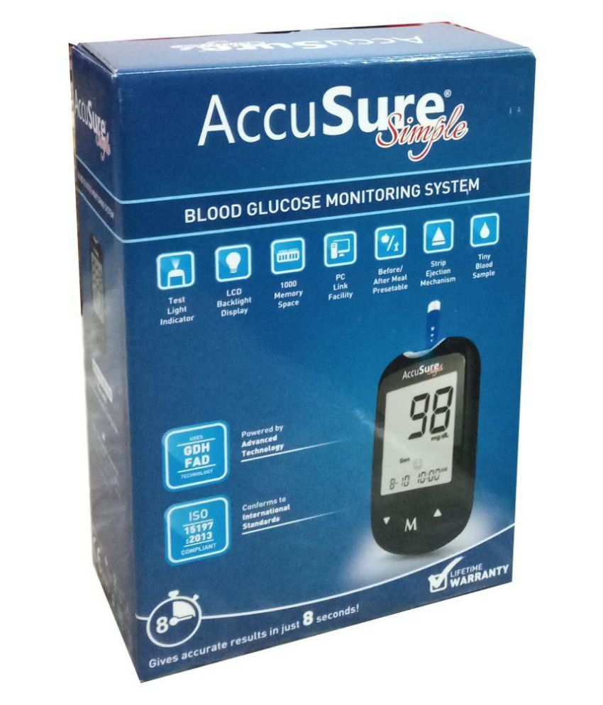     			Accusure GLUCOSE MONITOR SIMPLE WITH 25 TEST STRIPS