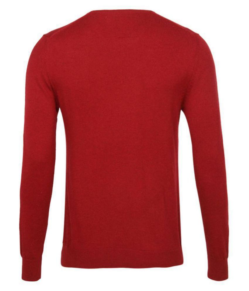 Woodland Red Round Neck Sweater - Buy Woodland Red Round Neck Sweater ...
