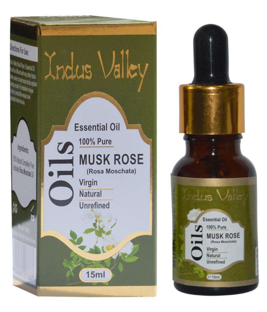     			Indus Valley 100% Natural & Organic, Musk Rose Essential Oil & Dropper for Skin, Hair Care (15 ml)