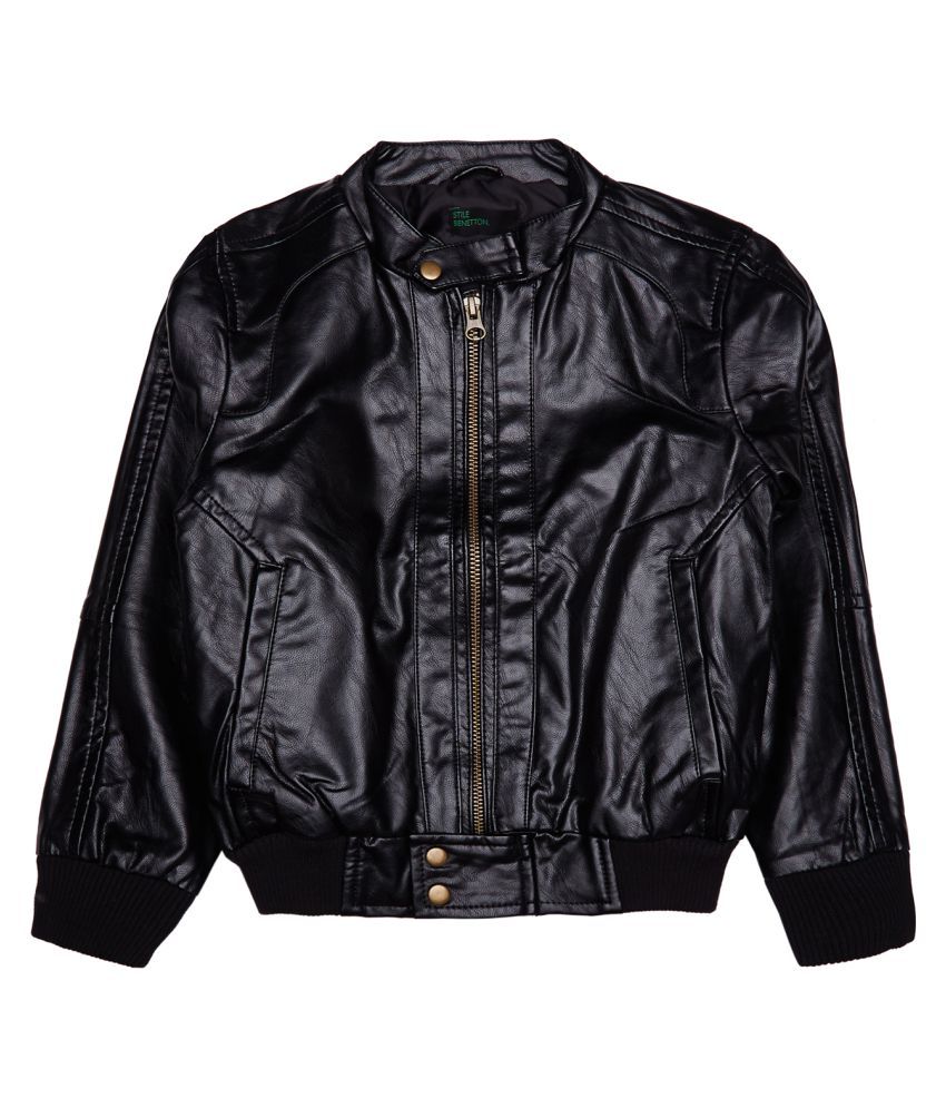 United Colors of Benetton Leather Jacket - 16A2JACK0000I100S - Buy United Colors of Benetton 