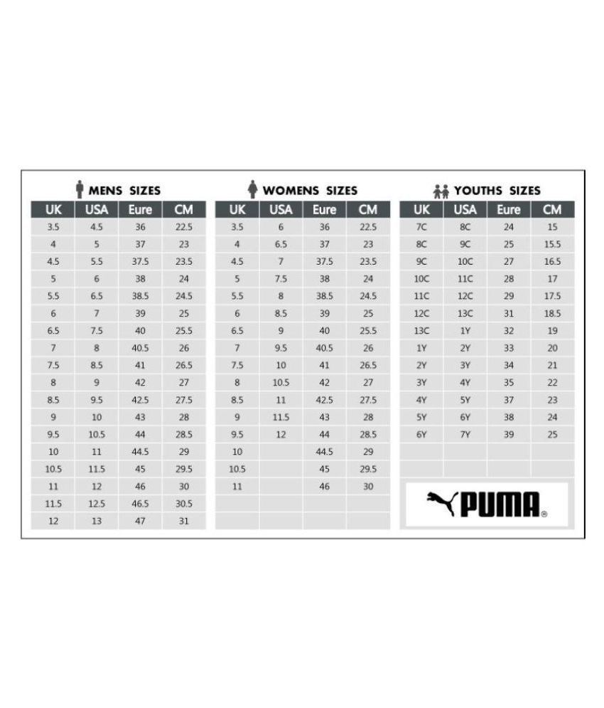 Puma Shoe Size Chart In Cm India