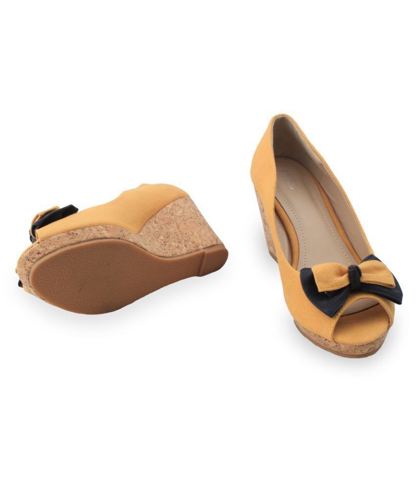 wedge heels yellow