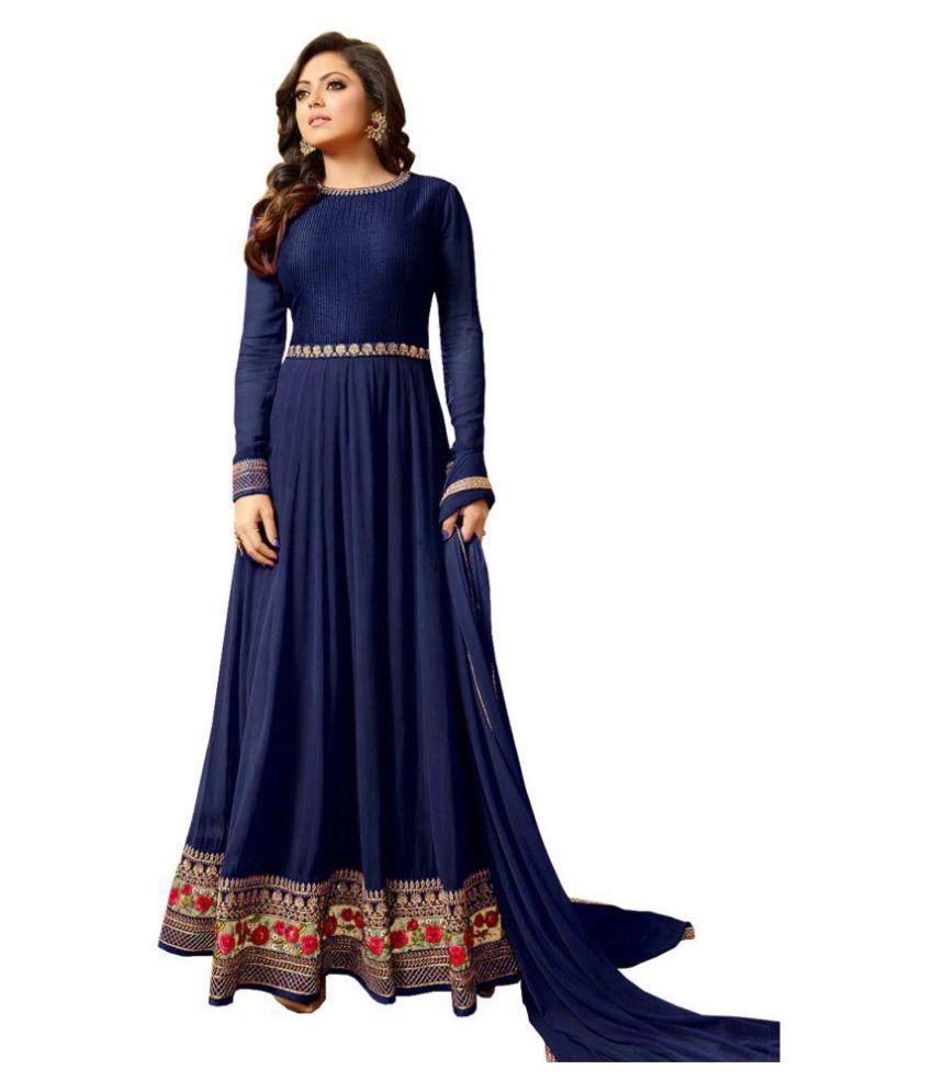 blue georgette suit