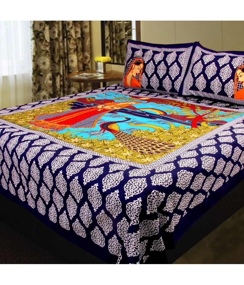 Jaipuri Bedsheet Cotton 2 Double Bedsheets with 4 Pillow Covers Buy
