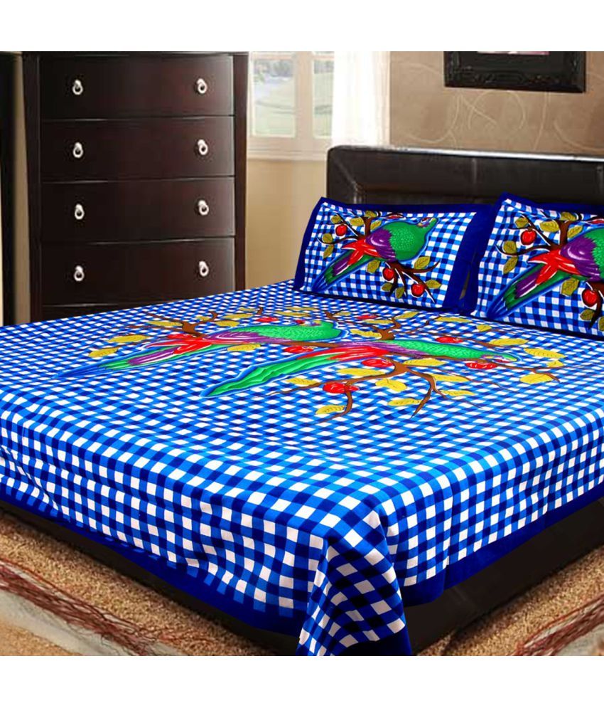 Jaipuri Bedsheet Cotton 2 Double Bedsheets with 4 Pillow Covers Buy