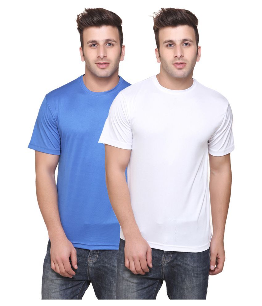     			Funky Guys Polyester Slim Fit Solid Half Sleeves Men's Round Neck T-Shirt - ( Pack of 2 )