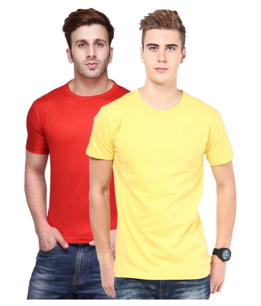     			Funky Guys Polyester Slim Fit Solid Half Sleeves Men's Round Neck T-Shirt - ( Pack of 2 )