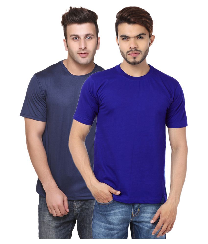     			Funky Guys Polyester Slim Fit Solid Half Sleeves Men's Round Neck T-Shirt - ( Pack of 2 )