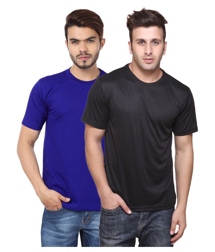     			Funky Guys Polyester Slim Fit Solid Half Sleeves Men's Round Neck T-Shirt - ( Pack of 2 )