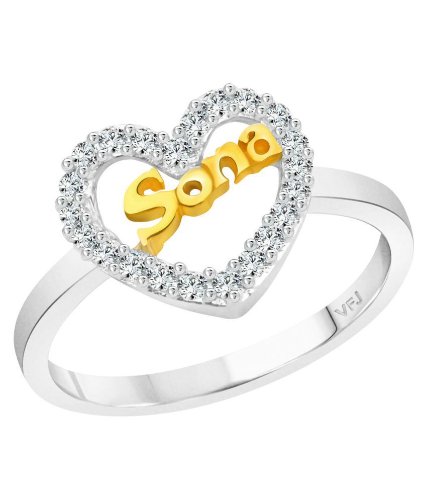     			Vighnaharta My Love "SONA" CZ  Rhodium Plated Alloy Ring for Women and Girls - [VFJ1297FRR16]
