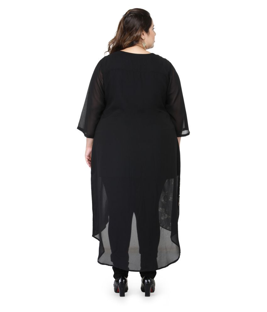 PlusS Polyester Tunics - Black - Buy PlusS Polyester Tunics - Black ...