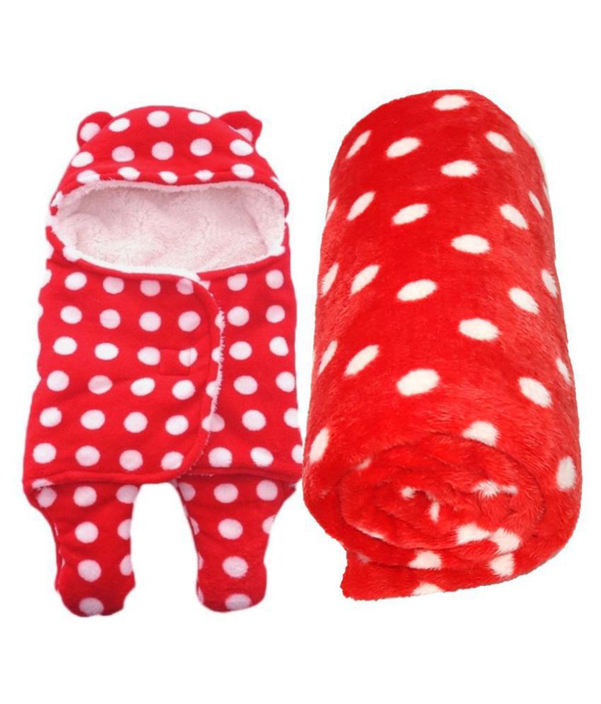     			Brandonn - Red Flannel Baby AC Blanket (Pack Of 2)