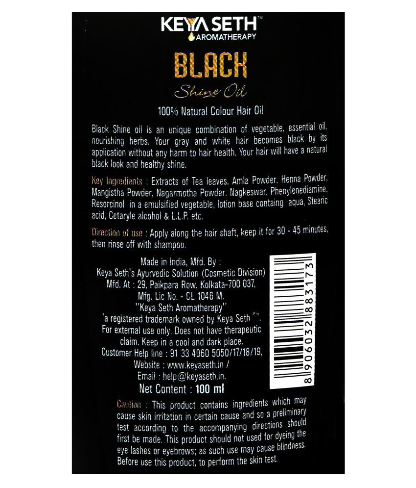 Keya Seth Aromatherapy (BLACK SHINE OIL) Hair Oil 100 ml: Buy Keya Seth  Aromatherapy (BLACK SHINE OIL) Hair Oil 100 ml at Best Prices in India -  Snapdeal