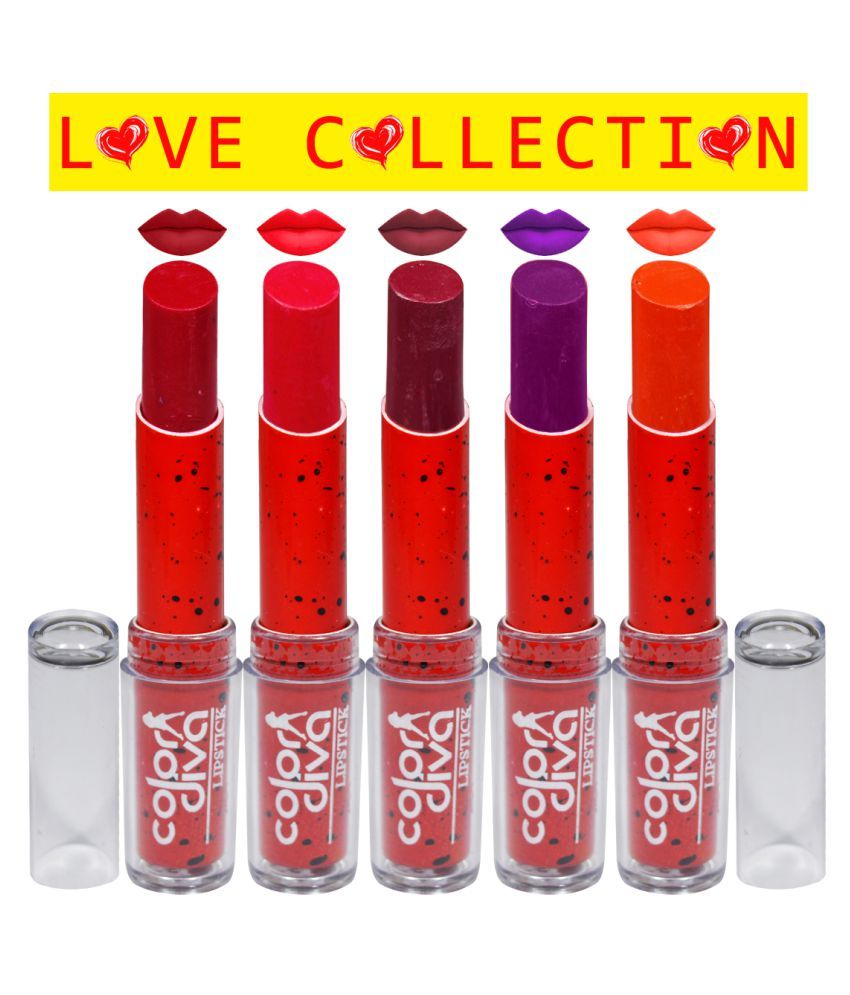     			Color Diva Love Collection Multicolor 109B Lipstick 4.5 gm Pack of 5