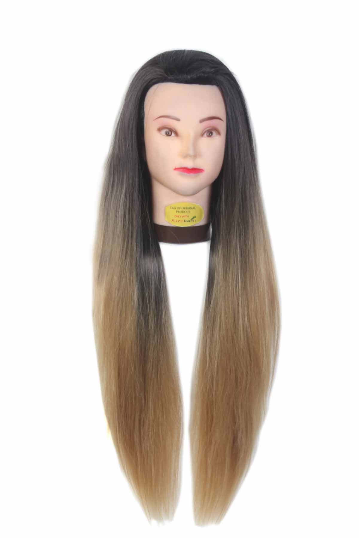 31 inch Synthetic Hair practice Dummy Feel Natural Hair golden black & Mix Color hair for trainers