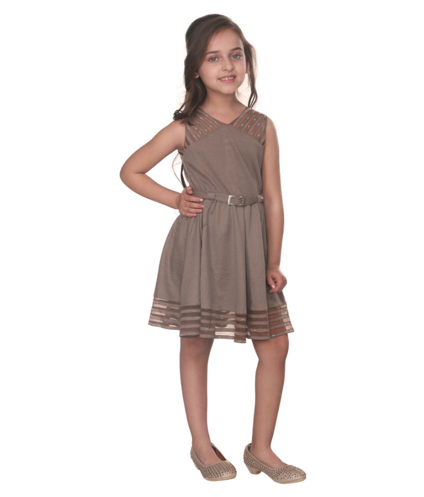 Cutecumber Girls Smart Casual Georgette Knee Length Dress - Buy ...