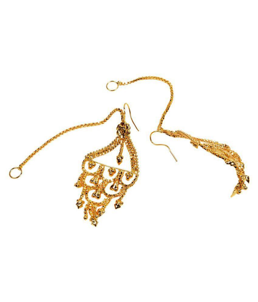 FJ STYLE FESTIVE AND WEDDING WEAR DESIGNER GOLD TONE NECKLACE SET IN