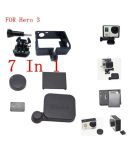 WowObjects Camera Lens Cover+Housing Lens Cover+Replacement Battery Door+Replacement Side Door + Standard Frame For HD 3