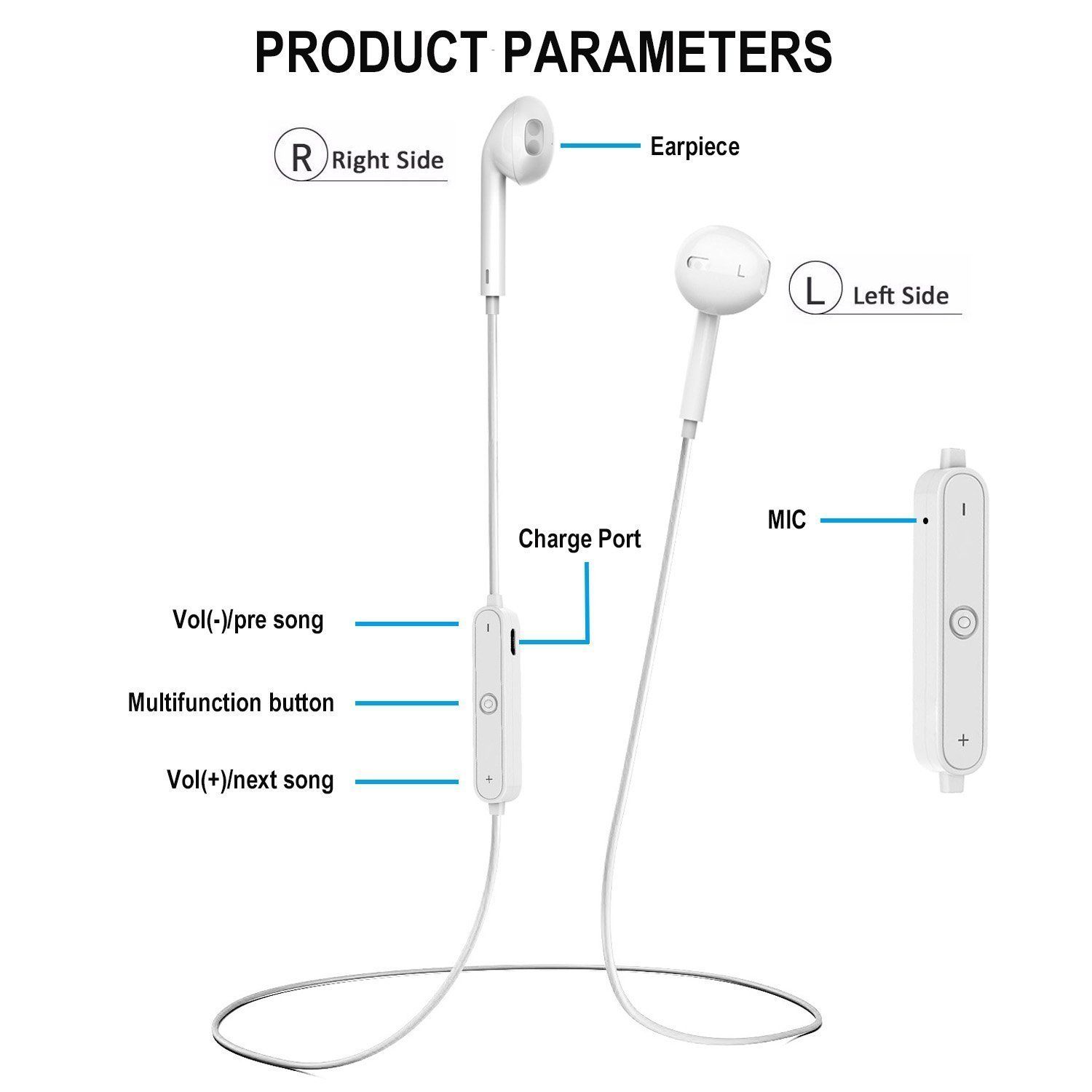 ... tronomy S6 wireless bluetooth earphones In Ear Wired Earphones With Mic ...